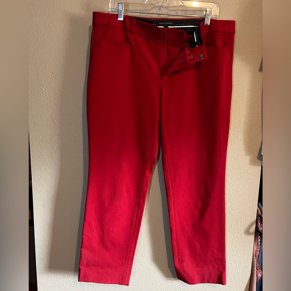 Banana Republic Red Capri Sloan Pant